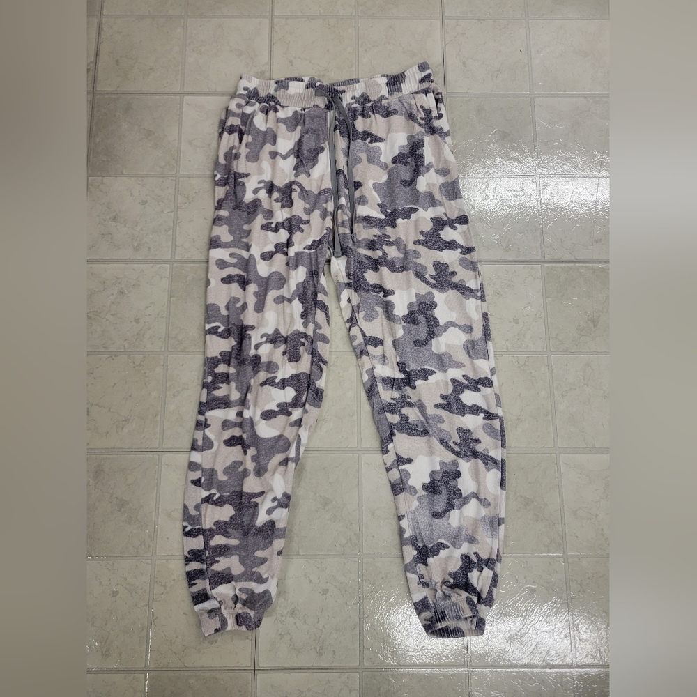 Zyia Women's Gray Camo Lounge Boyfriend Sweats Size XL